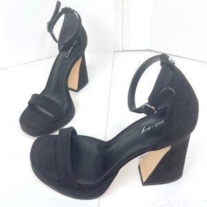 Circus‎ By Sam Edelman Holmes Black Suede Platform Heel Sz 6 Ankle Strap NWB